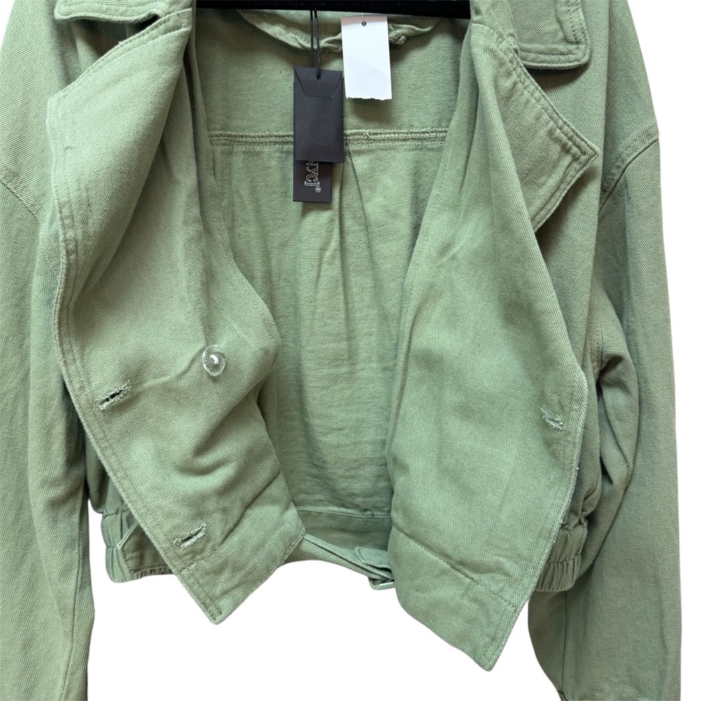 NEW BlankNYC Cropped Double Breasted Trench Coat Utility Jacket - Picture 3 of 8